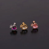 Zircon Piercing Stud Earrings for Women - Christmas Gift