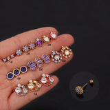 Zircon Piercing Stud Earrings for Women - Christmas Gift