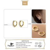 TrustDavis Silver Hoop Earrings Wedding Christmas Pearl Jewelry