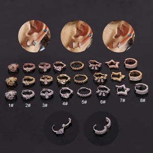 Round Star Earrings for Women Christmas Jewelry