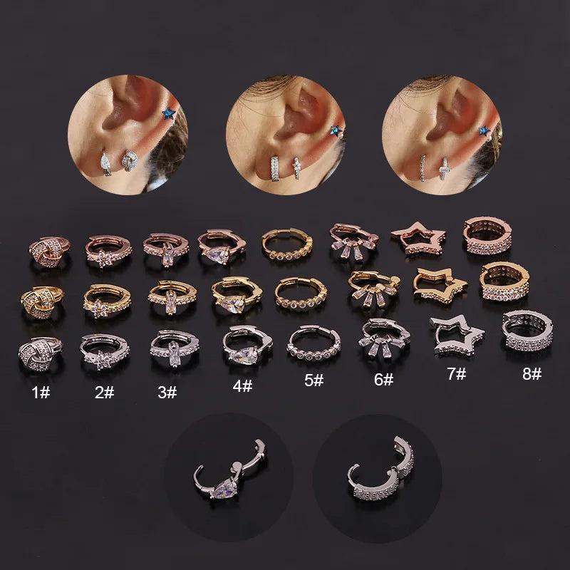 Round Star Earrings for Women Christmas Jewelry