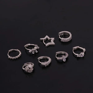 Round Star Earrings for Women Christmas Jewelry