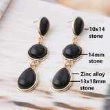 Natural Dangling Earrings For Woman Round Ear Charm Brinco Ear Oorbellen