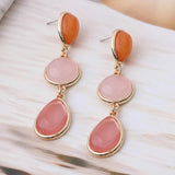 Natural Dangling Earrings For Woman Round Ear Charm Brinco Ear Oorbellen