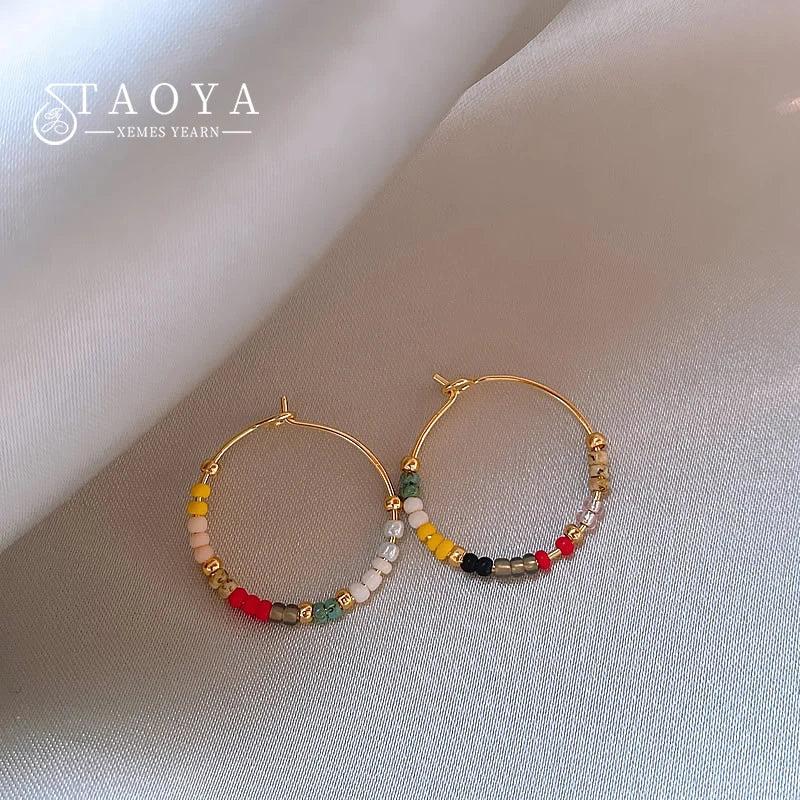 Colorful Dopamine Hoop Earrings for Christmas Party