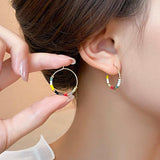 Colorful Dopamine Hoop Earrings for Christmas Party
