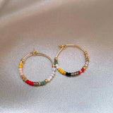 Colorful Dopamine Hoop Earrings for Christmas Party