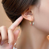 Colorful Dopamine Hoop Earrings for Christmas Party