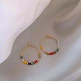 Colorful Dopamine Hoop Earrings for Christmas Party