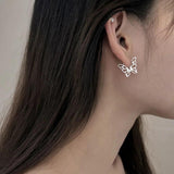 925 Silver Butterfly Hoop Earrings Christmas Gift