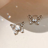 925 Silver Butterfly Hoop Earrings Christmas Gift