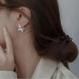 925 Silver Butterfly Hoop Earrings Christmas Gift