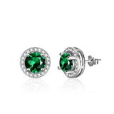 925 Silver Zircon Stud Earrings 2.0ct Diamond Jewelry for Women