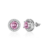 925 Silver Zircon Stud Earrings 2.0ct Diamond Jewelry for Women