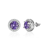 925 Silver Zircon Stud Earrings 2.0ct Diamond Jewelry for Women