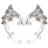 Pearl Crystal Ear Cuffs - Christmas Elf Fairy Halloween Earrings