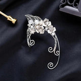 Pearl Crystal Ear Cuffs - Christmas Elf Fairy Halloween Earrings