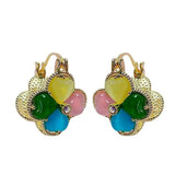 Colorful Opal Flower Earrings Christmas Accessories