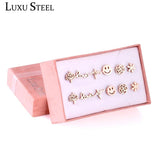 Christmas Steel Stud Earrings Set