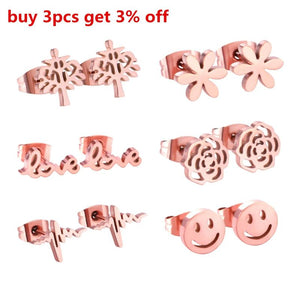 Christmas Steel Stud Earrings Set