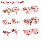 Christmas Steel Stud Earrings Set