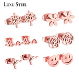 Christmas Steel Stud Earrings Set