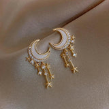 Zircon Star Moon Earrings for Women