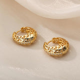 Vintage Hollow Small Hoop Earrings Goth Silver Jewelry Christmas Gift