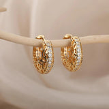 Vintage Hollow Small Hoop Earrings Goth Silver Jewelry Christmas Gift