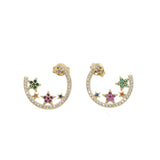 Delicate Christmas Star Cluster CZ Earrings for Women