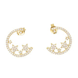 Delicate Christmas Star Cluster CZ Earrings for Women