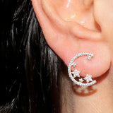 Delicate Christmas Star Cluster CZ Earrings for Women