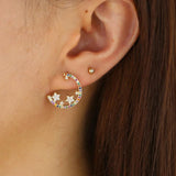 Delicate Christmas Star Cluster CZ Earrings for Women