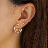 Delicate Christmas Star Cluster CZ Earrings for Women