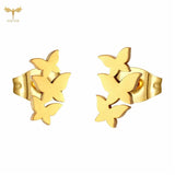 Fly Butterfly Earrings Small Ear Studs Stainless Steel Jewelry Accessories