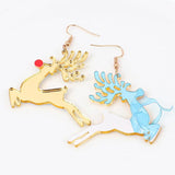 Elk Acrylic Christmas Earrings for Women Large Drop Deer Xmas Party Jewelry