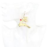Elk Acrylic Christmas Earrings for Women Large Drop Deer Xmas Party Jewelry