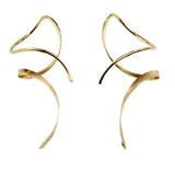 14K Spiral Threader Earrings for Women - Hand Bent Dangle Earrings