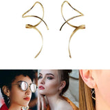 14K Spiral Threader Earrings for Women - Hand Bent Dangle Earrings