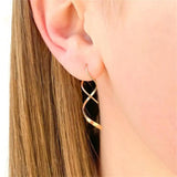 14K Spiral Threader Earrings for Women - Hand Bent Dangle Earrings