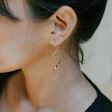 14K Spiral Threader Earrings for Women - Hand Bent Dangle Earrings