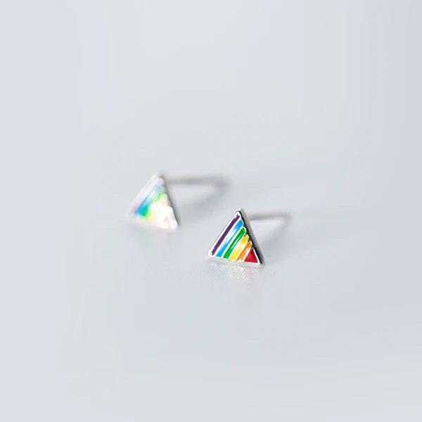 Enamel Stars Stud Earrings 925 Silver Jewelry Women Christmas Gift