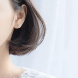 Enamel Stars Stud Earrings 925 Silver Jewelry Women Christmas Gift