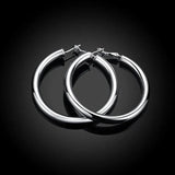 925 Silver Big Circle Earrings Party Wedding Jewelry Christmas