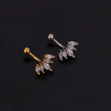 Curved Bar Cochlear Earrings Flowers Stud Earrings Christmas Gift