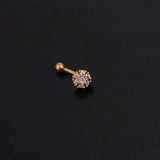 Curved Bar Cochlear Earrings Flowers Stud Earrings Christmas Gift