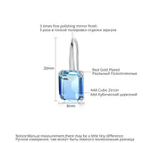 Square CZ Drop Earrings for Women - CZ Friendship Jewelry
