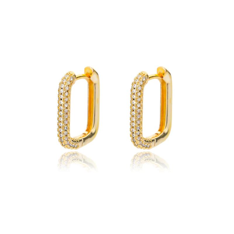 French Geometric Hoop Earrings Goth Silver Piercing Jewelry