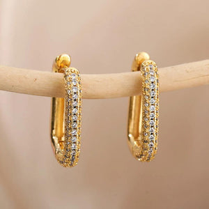 French Geometric Hoop Earrings Goth Silver Piercing Jewelry