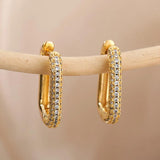 French Geometric Hoop Earrings Goth Silver Piercing Jewelry